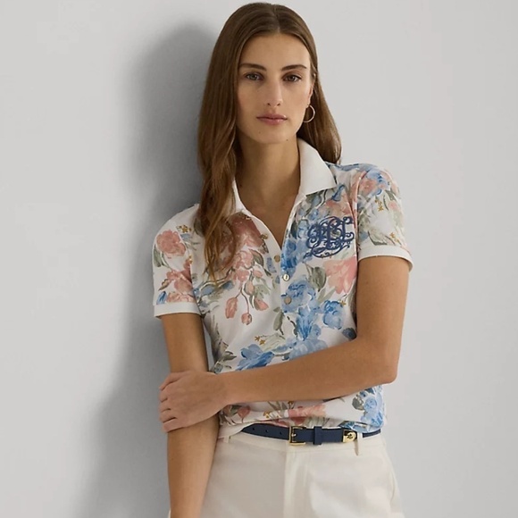 NWT POLO RALPH LAUREN Floral Piqué Polo Shirt New With Tag Size XL - Picture 1 of 6